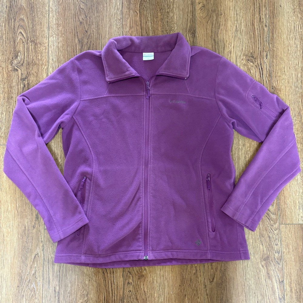 Columbia Fast Trek II Full Zip Fleece Jacket Purple Womens XL Gorpcore Hiking